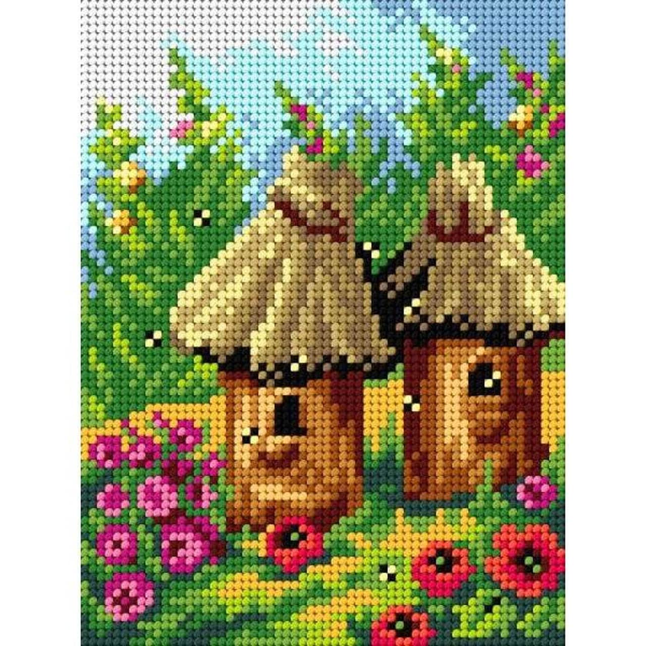 Orchidea Beehives Gobelin Canvas For Halfstitch Without Yarn